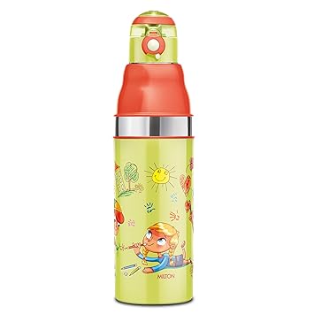 Milton Kool Stunner 600 Kids Plastic Insulated Water Bottle, 520 ml, Sipper Bottle, Leak Proof, BPA Free, Food Grade, School & Picnic Bottle, Sea Green - image, photos