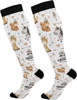 Woodland Animals Knee High Socks for Women Long Tube Socks 1Pair