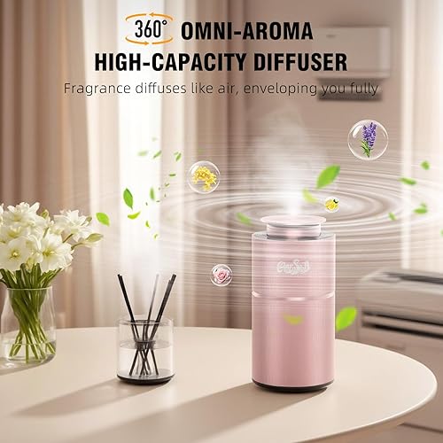 Miniatura 6 de Difusor inteligente sin agua, difusor sin agua para aceites esenciales con temporizador y 3 niveles de niebla, difusor de aceite esencial de