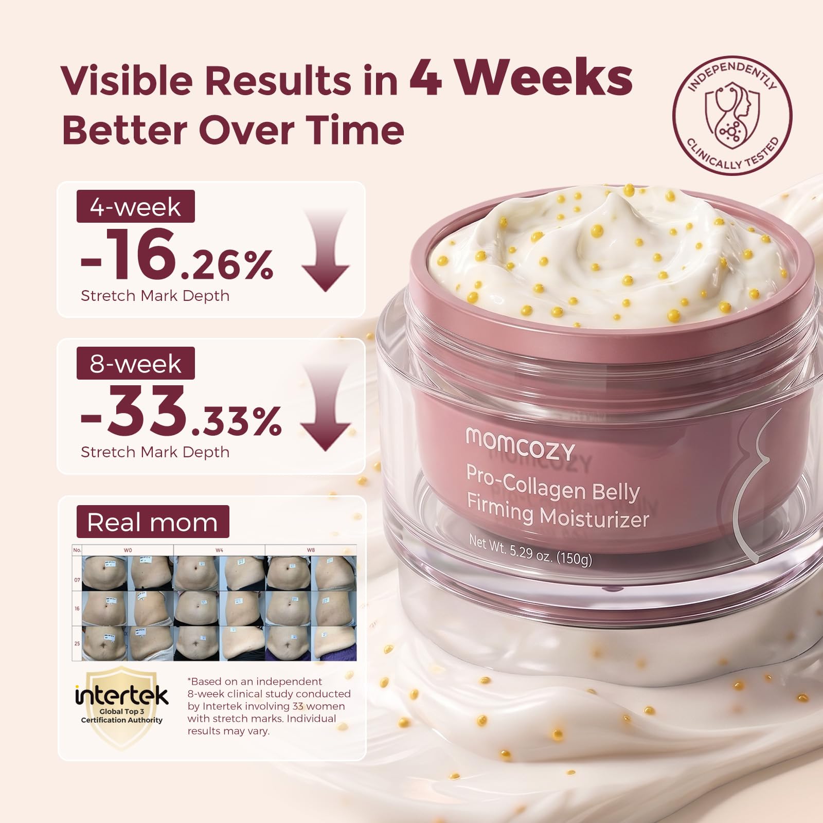 Momcozy Stretch Mark Cream with Peptides and Centella