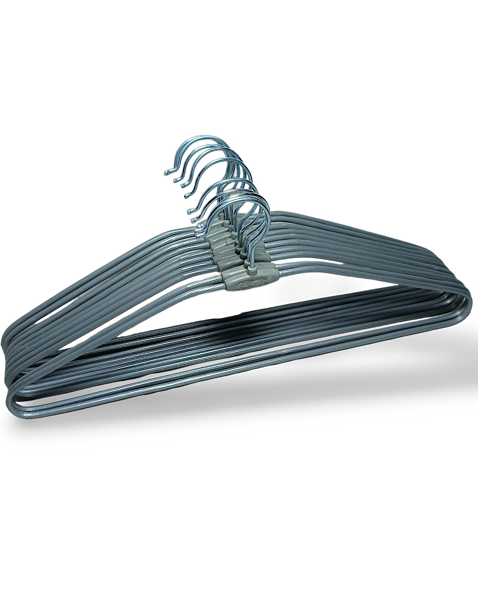 Treback Stainless Steel Hanger with Plastic Coating | Wardobe Hanger Pack of 10 | Space Saving Clothe Hanger Comes in Grey Color | Hanger | Coth Hanger-image-45