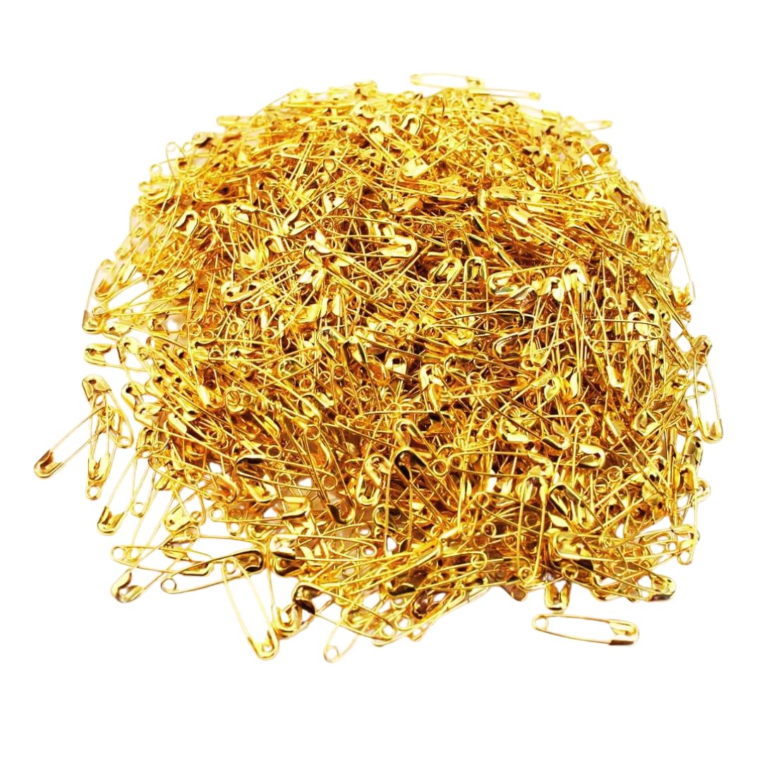 INDRICO Golden Safety Pins for Women Small Size Rust Resistant for Saree,Clothes, Crafts, Sewing, Pinning and Jewelry Making (Pack of 200 pcs)