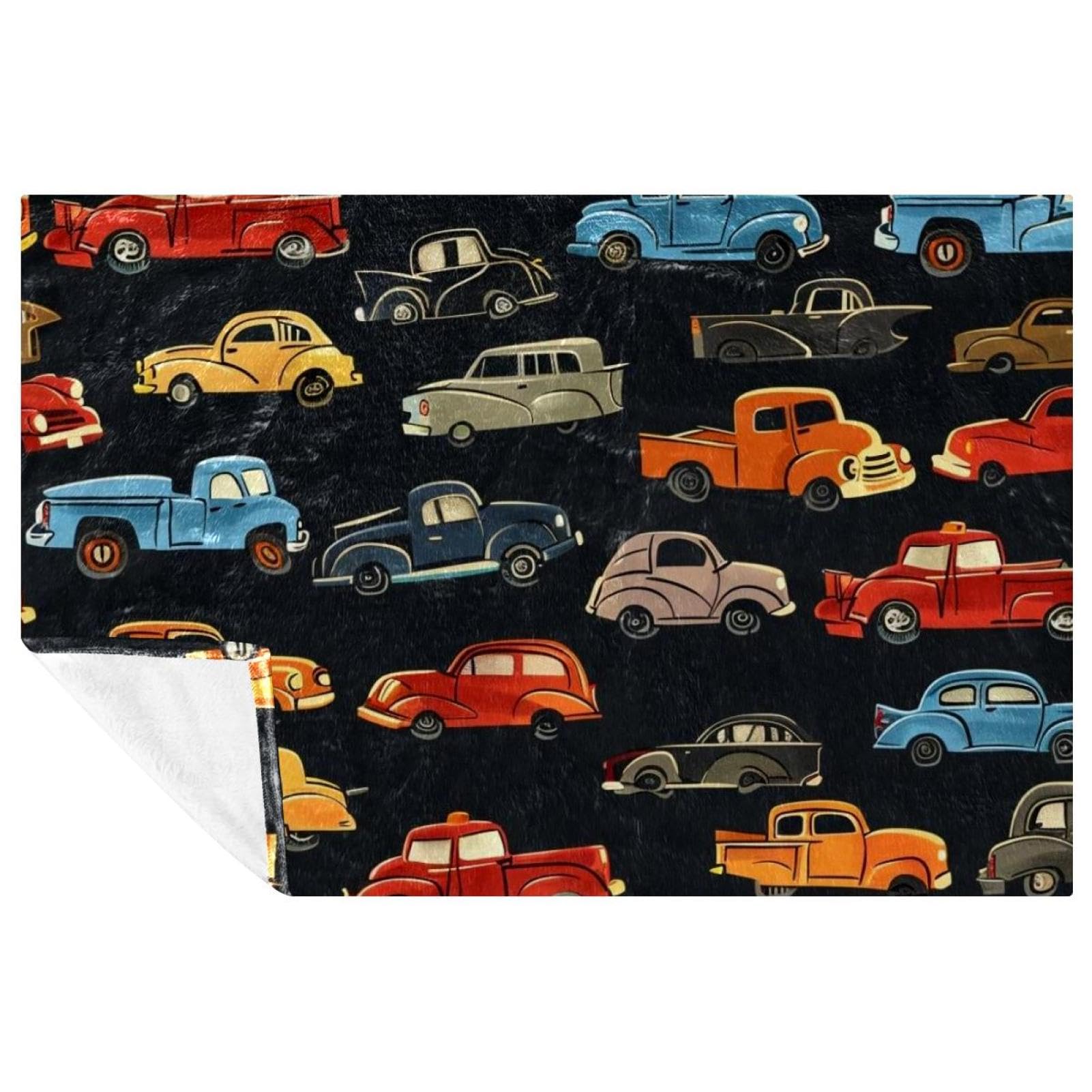 Couverture chaude voitures vintage pour stopper le froid sur le canapé ou au lit
