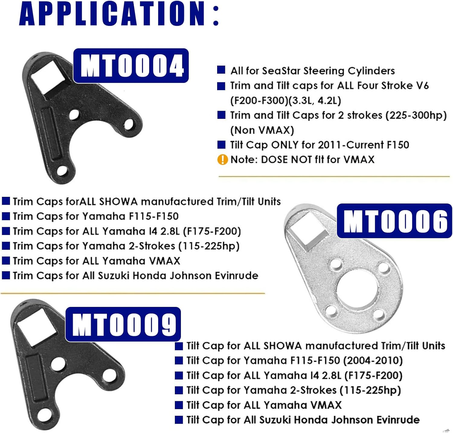 Outboard Trim Tilt Pin Wrench Tools Set MT0004 & MT0006 & MT0009 fit for Yamaha Suzuki Johnson Evinrude, Remove Trim/Tilt Caps or Seals on Hydraulic Steering Cylinders (3 sets)