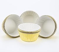 Vista 4 de Gifbera Moldes Estándar para Cupcakes de Lámina Dorada, Envoltorios Metálicos para Hornear, 200