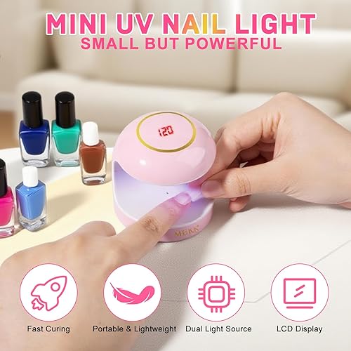 Miniatura 2 de MEKK Mini luz UV para uñas de gel, lámpara de uñas LED UV de un solo dedo de 18 W, lámpara portátil de curación profesional pequeña, diseño compacto