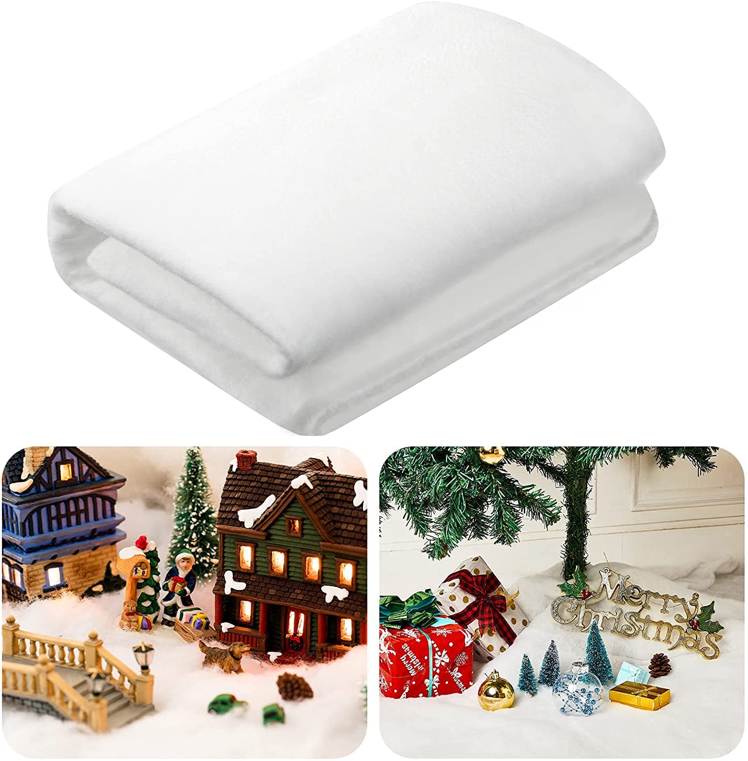 Skyte Skyte® Christmas Snow Blanket Xmas Decoration Artificial Fake Snow Roll 70X50cm Thickened Snow Blankets Christmas Village Backdrop Decorations For Christmas Ornament