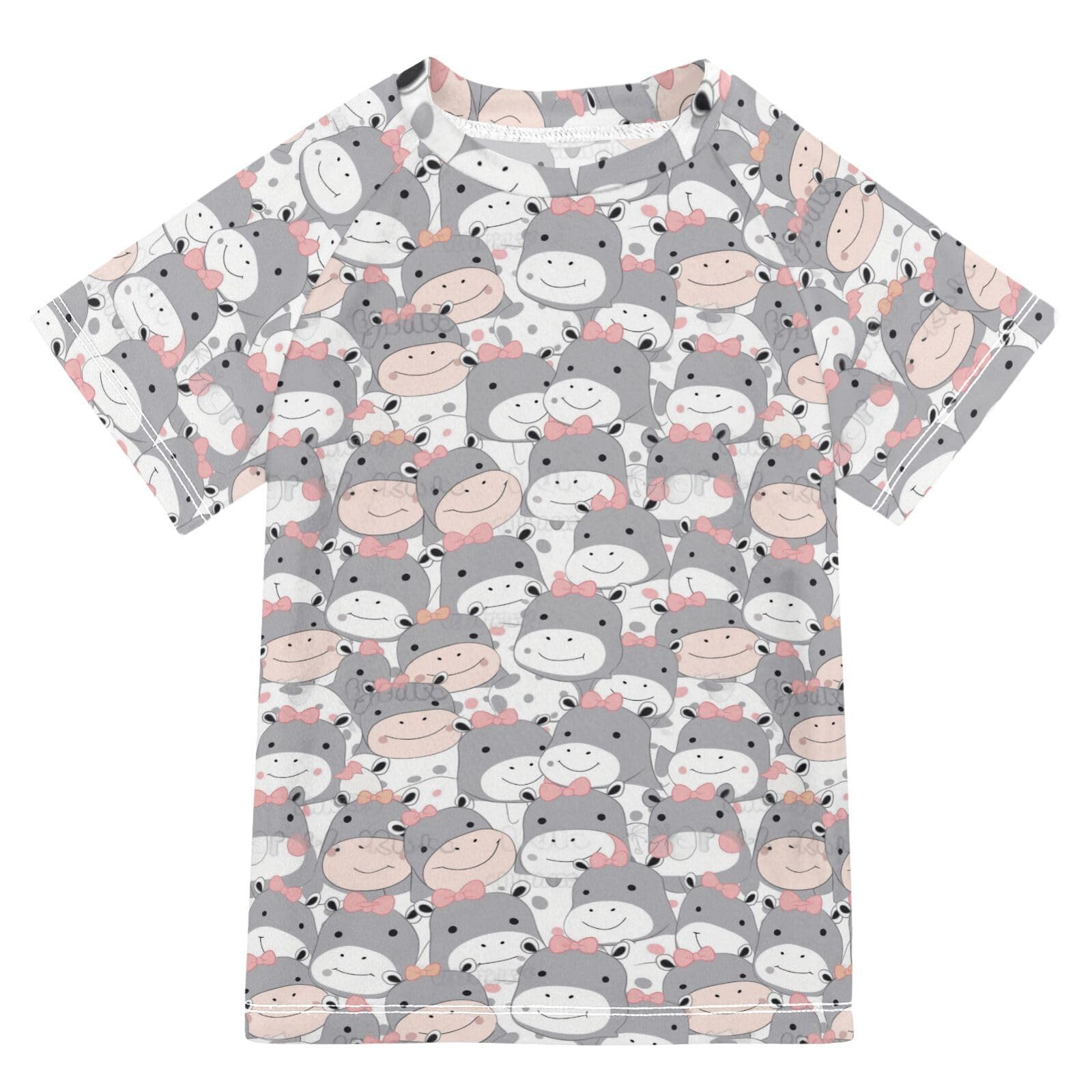 Bathing Suit Kids Short Sleeve Swimsuits Girls 7T Cute Baby Hippo