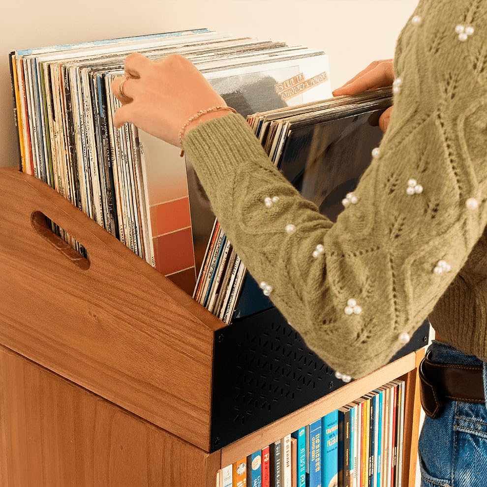 Meuble modulaire pour disques vinyles | Étagère pour 120 LPs | Rangement empilable et extensible | Support pour vinyles | Organisateur de vinyles | Meuble pour collection musicale
