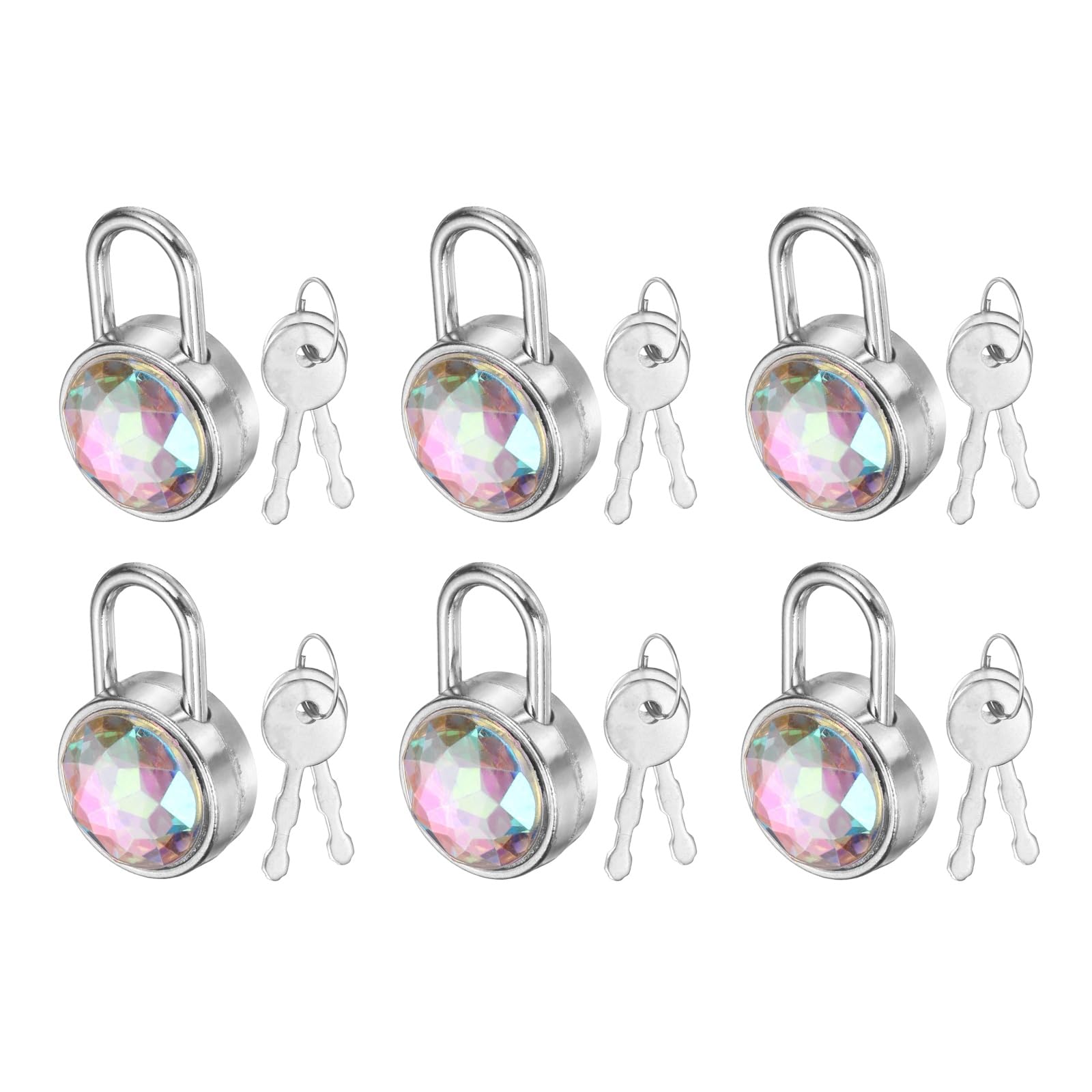 PATIKIL 6Pcs Mini Diary Padlock, Small Metal Diaries Lock Mini Keyed Padlocks with 2 Keys for Diary Book Suitcase Jewelry Box Backpack Luggage, Multicolor