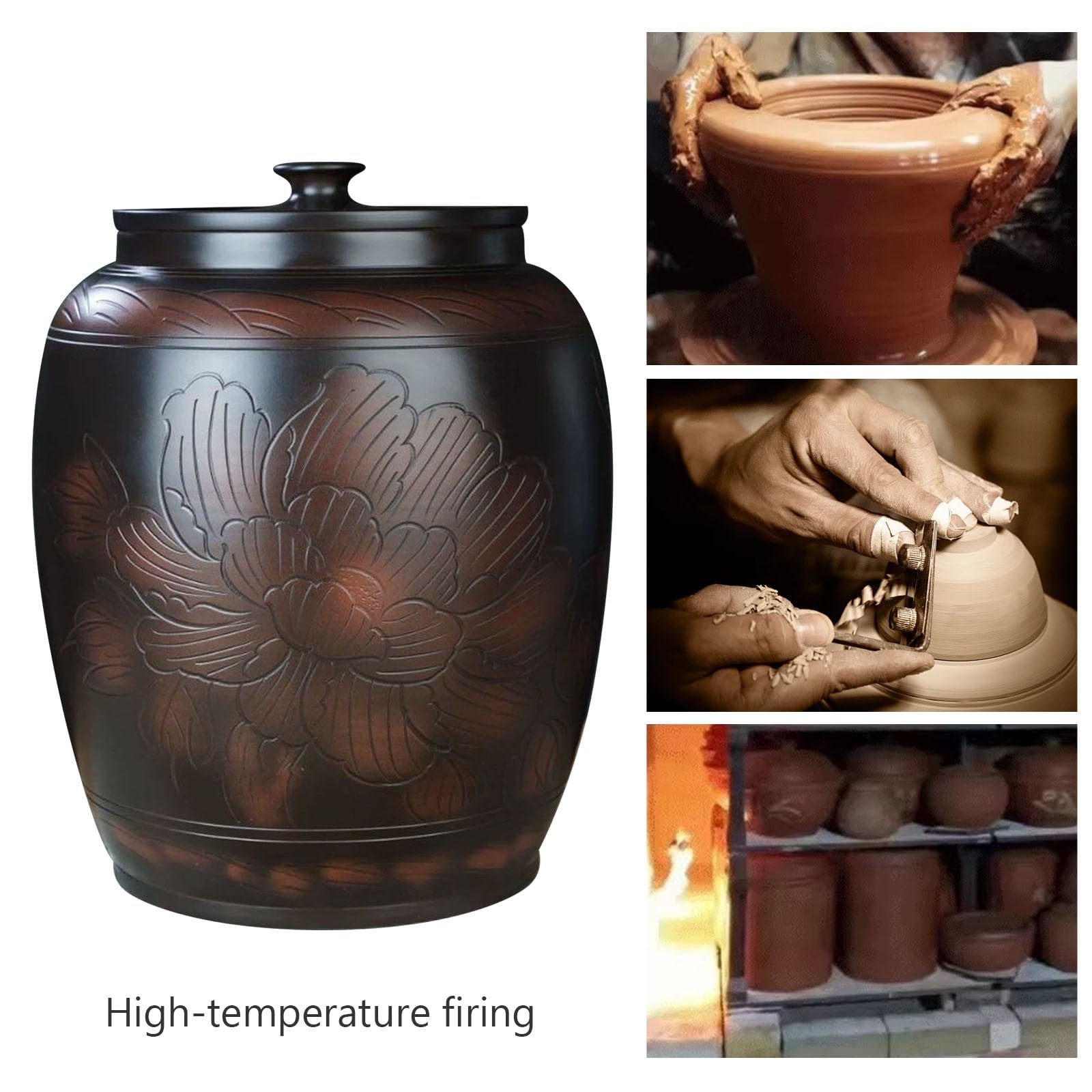 Ceramiczny pojemnik do przechowywania żywności z pokrywką, idealny do ziaren kawy, ciastek, orzechów, mąki, cukru, przekąsek i wypieków