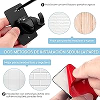 Vista 4 de 4 piezas de soportes de barra de cortina autoadhesivos, soportes universales de plástico para cortinero, soportes de barra de cortina sin taladro