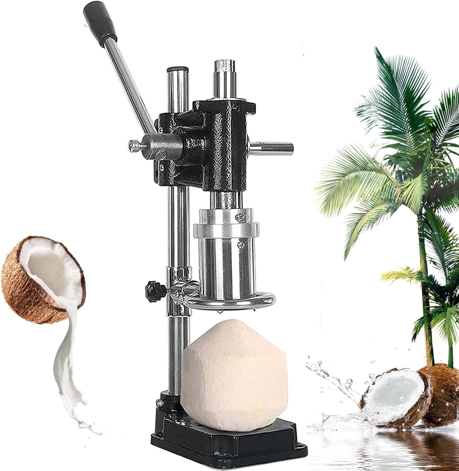 Coconut Opener Tool,Stainless Steel Coconut Opening Machine,Manual Coconut Lid Opener Coconut Capping Machine Coco Nut Opener Kit