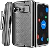 for Google Pixel Fold Case with Belt Clip Holster, Kickstand Slim Cover Phone Case for Pixel Fold - Black Lines