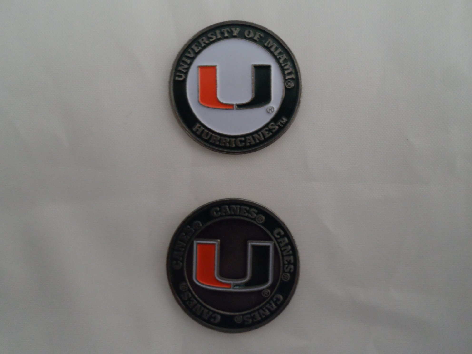 University of Miami Single Double Sided Golf Ball Marker