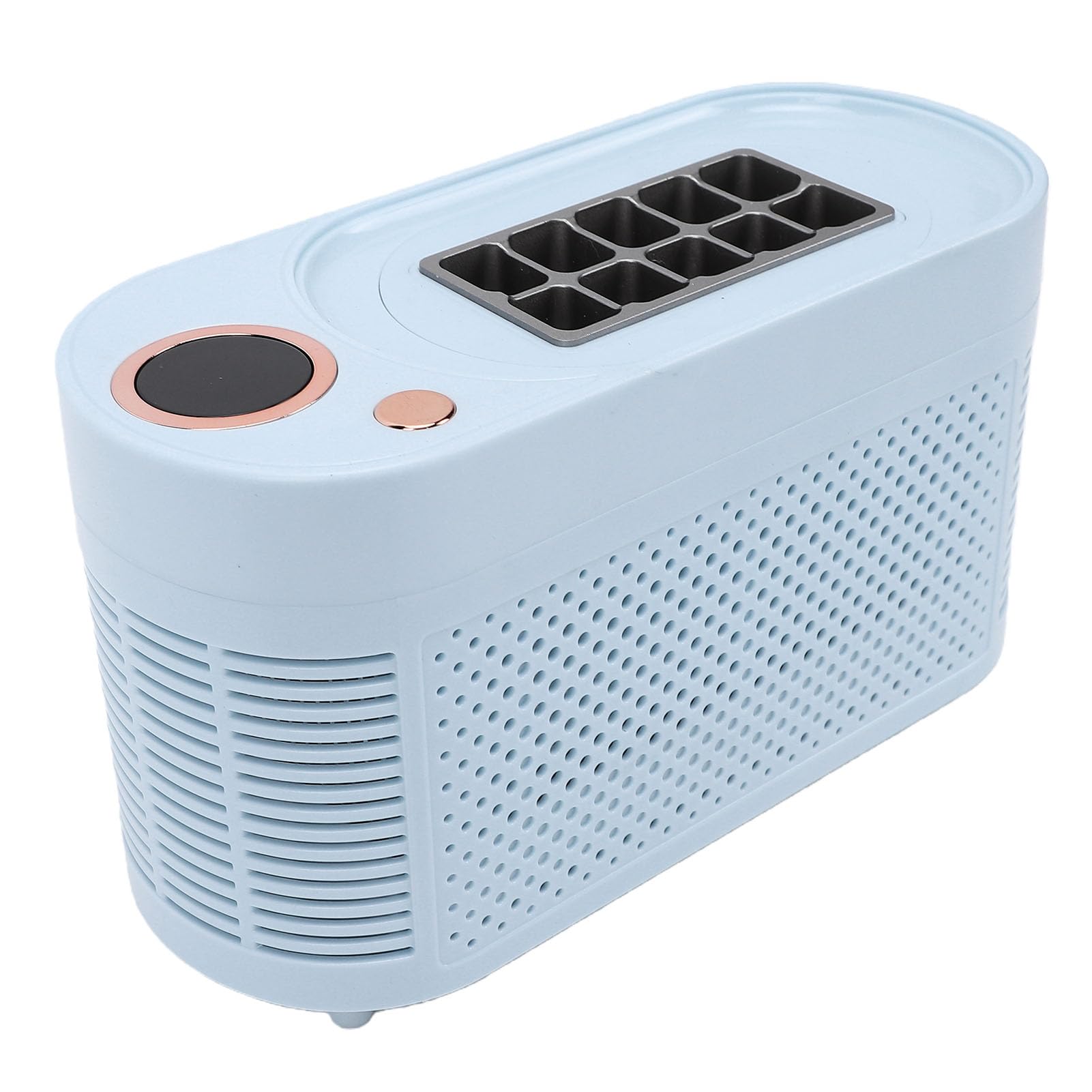 Cocoarm Macchina per il Ghiaccio Portatile da Banco Mini Macchina per il Ghiaccio Compatta per L'ufficio Domestico Campeggio con Doppia Opzione di Alimentazione Uso Domestico per (Spina europea)