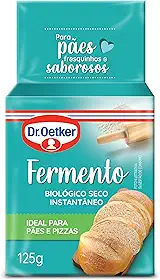 Dr. Oetker Fermento Biológico Seco Instantâneo, Para Pães, Pizzas, Massas Doces e Salgadas, Receitas Fofas e Macias, 125g
