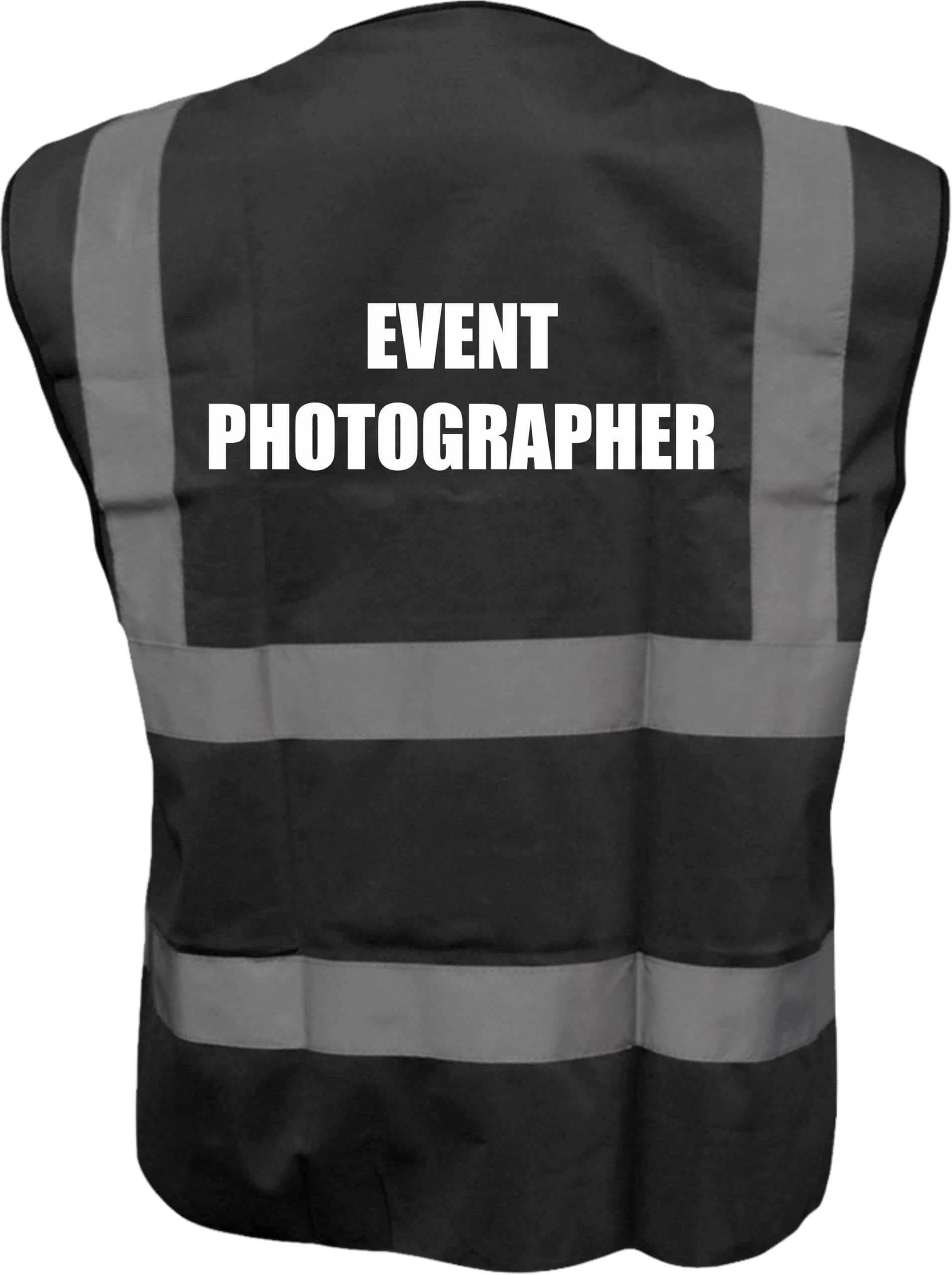 Brook Hi Vis Uk Unisex Black Hi Vis Vest Event Photographer Vest Waistcoat Safety Vest XX-Large