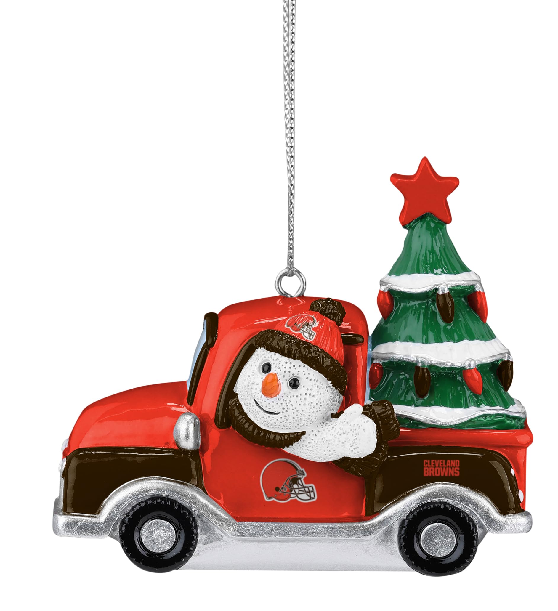 Camión de los Cleveland Browns adorno navideño NFL para salones familiares