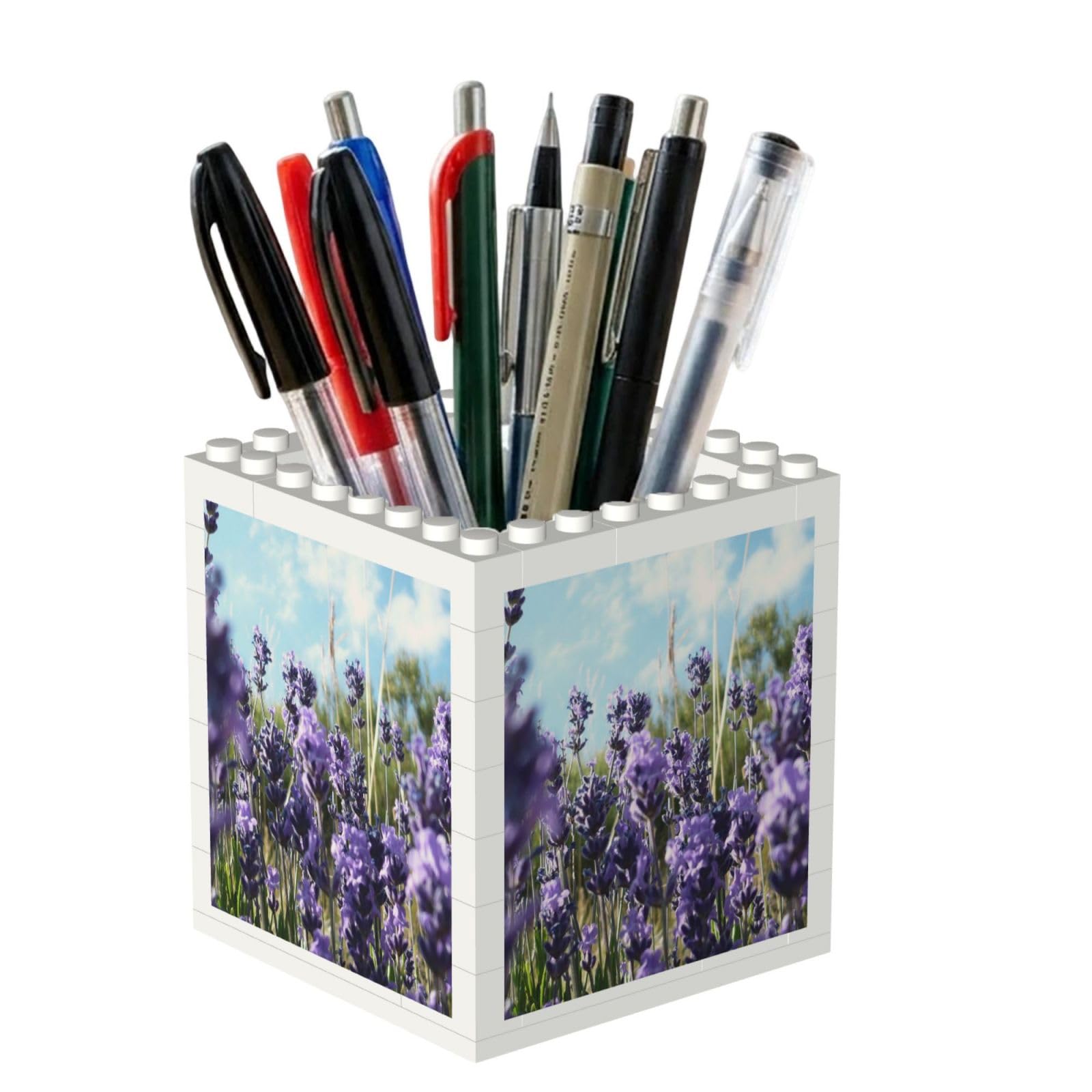 Poadnly Lavender, Pen Pot Pencil Holder for Office Home School, Compact Desk Organiser for Office Stationery
