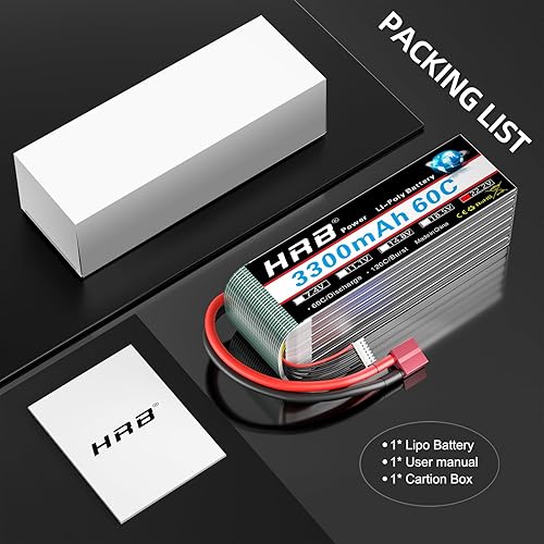 Miniatura 2 de HRB 1 paquete 6S Lipo Batería 3300mAh 22.2V 60C RC Lipo Batería Compatible con RC Car Avión Helicóptero Quadcopter Camión Barco