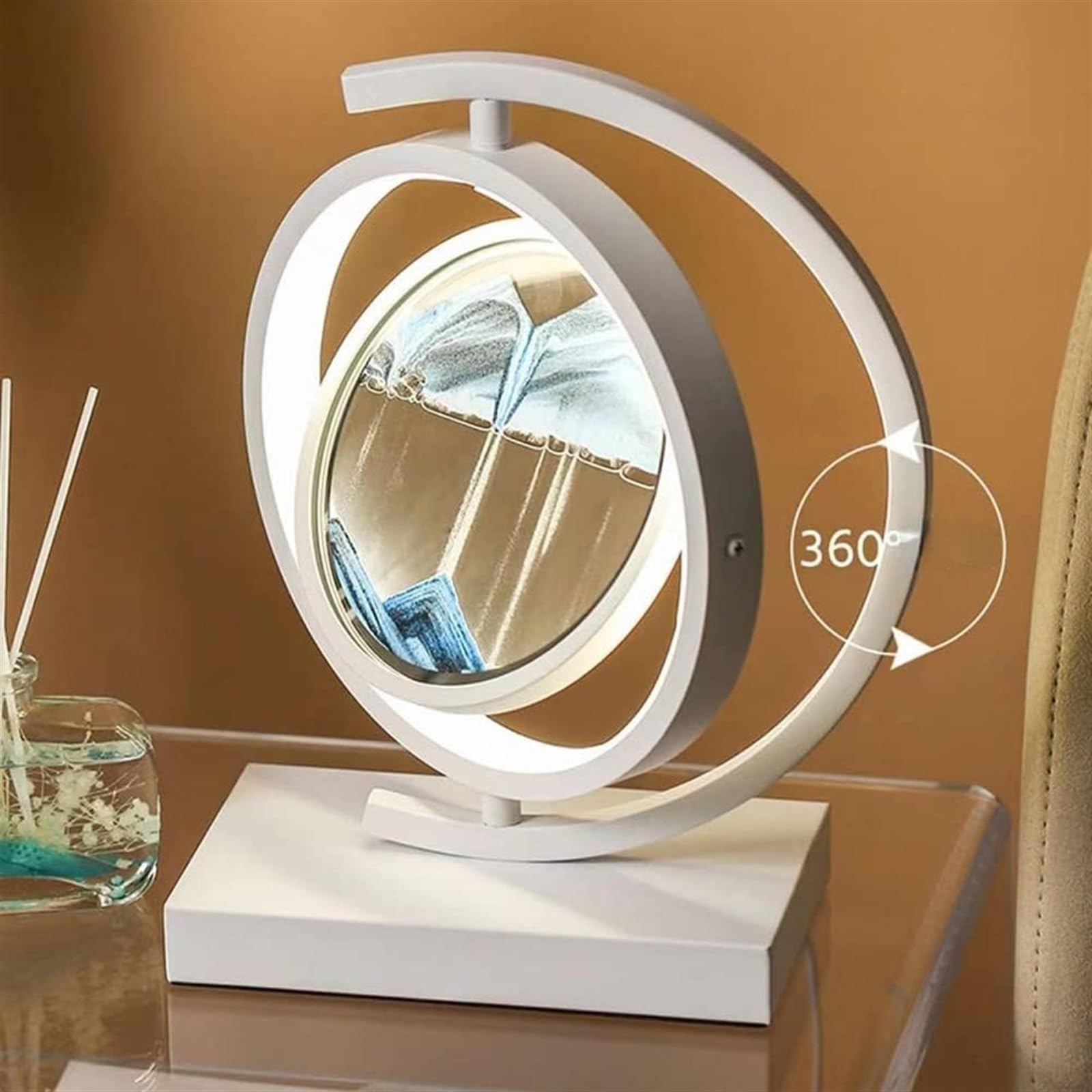 Nachtlicht, bewegliche 3D-Schreibtischlampe, mehrfarbig, um 360 Grad drehbares Nachtlicht (C)