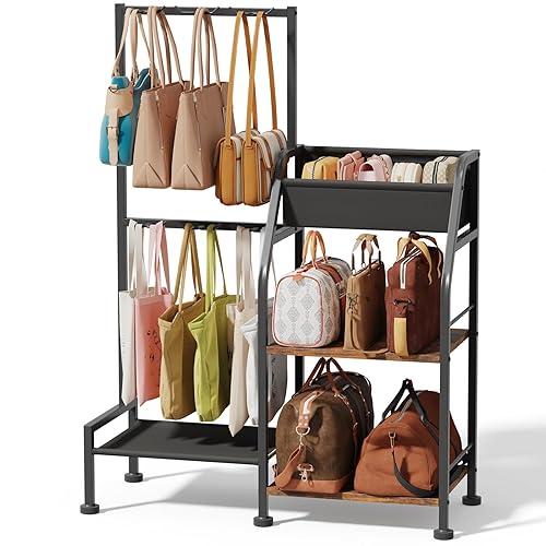 Purse Organizer for Women - 3-Tier Storage Stand & 12