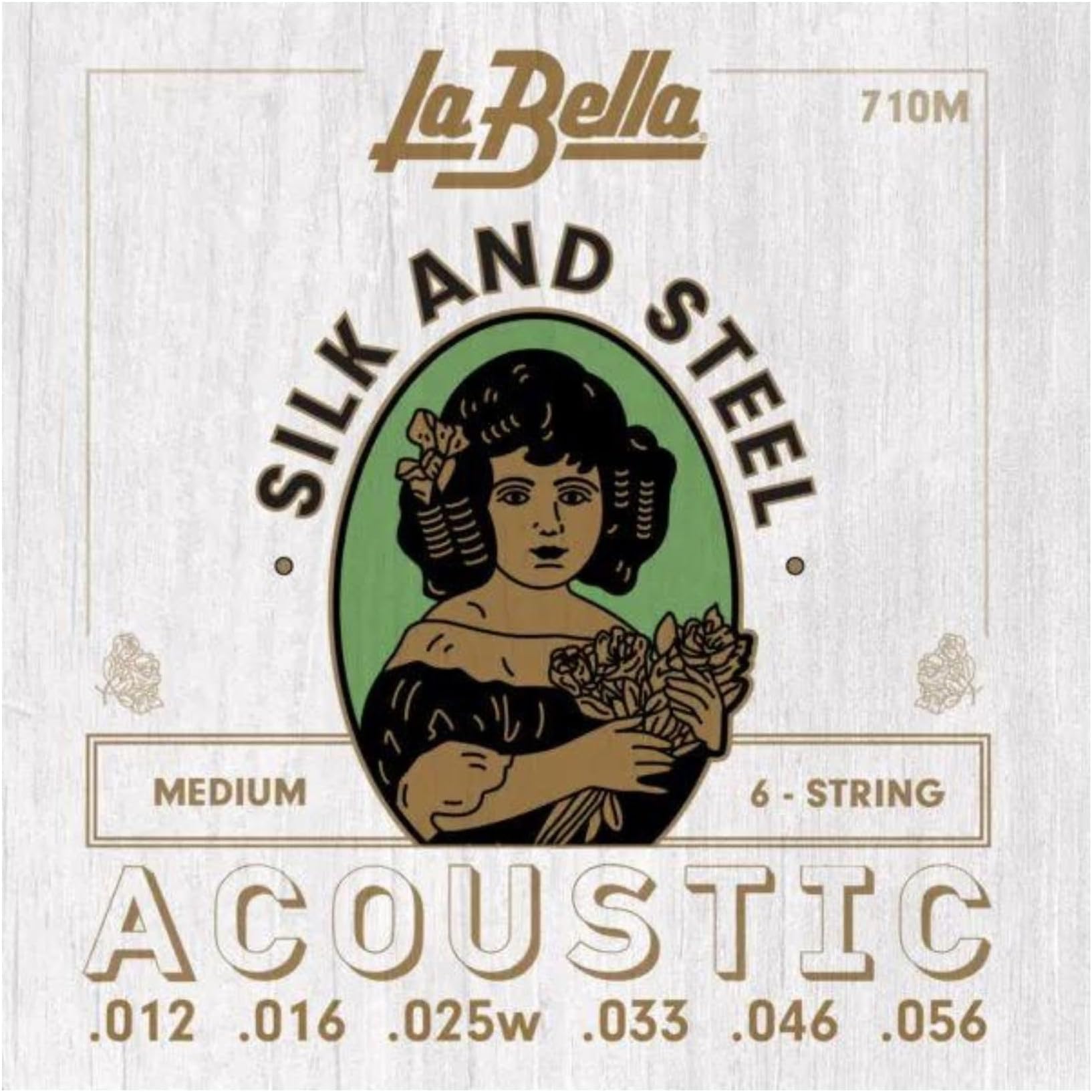 La Bella 710M Silk & Steel - Medium, 6-String Acoustic Guitar String 12-56