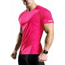 Mens Workout Shirts Fitted, Quick Dry Gym Tshirts Running Athletic Top Moisture Wicking Tee