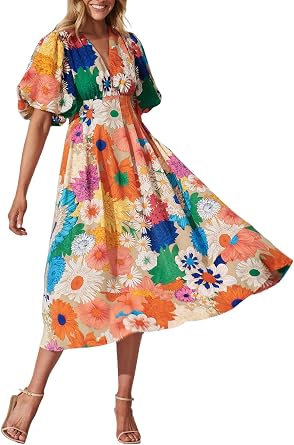 Maxigerui Womens Summer Floral Maxi Dress Spring Wedding Guest Dress 2026