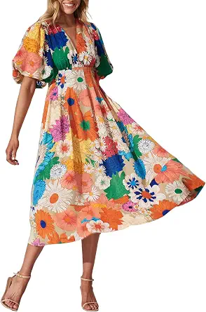 Women's Summer Floral Maxi Dress for Spring and Weddings