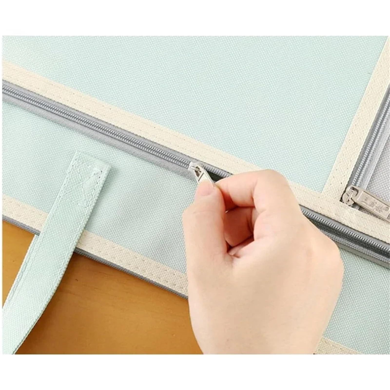 Borsa portadocumenti artistica con cerniera e manico, grande capacità, borsa Oxford, contenitore for opere d'arte, formato A3 Per Opere D'arte, Tela, Fotografia(Blue)