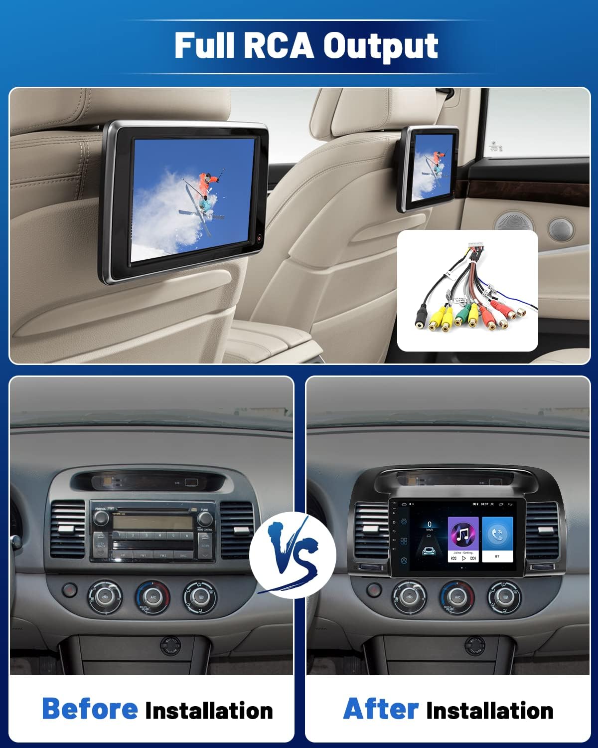 android car stereo for 2000 2006 toyota camry radio andriod 10 1 car audio receiver 9 inch touch screen mirror link bluetooth gps navigation fm wifi