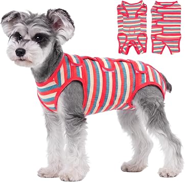 Kuoser Dog Surgery Recovery Suit, Cone E-Collar Alternative, Red XS | Professional Recovery Suit for Dogs, Breathable Dog Onesie for Surgery Female Male, Anti Licking Wounds After Spay Neuter