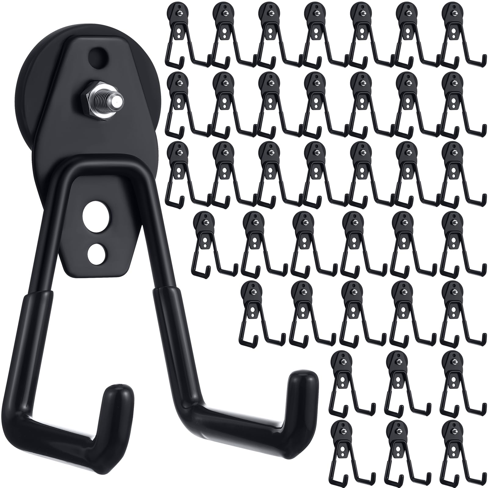 Landhoow 38 Pcs Large Magnetic Hooks Heavy Duty Magnet Hooks, Black