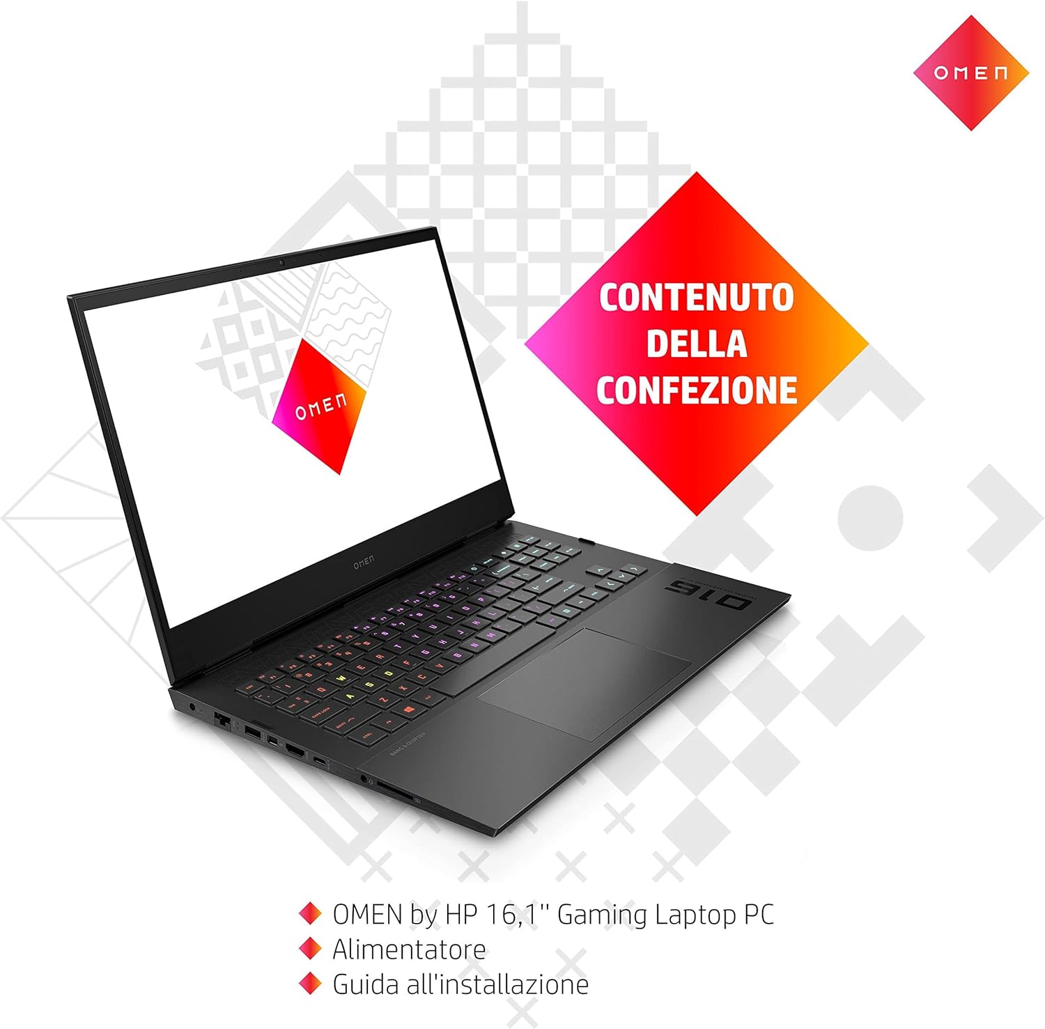 HP - Gaming OMEN 16-c0005sl Notebook, AMD Ryzen 7 5800H, 16GB Ram DDR4, 1TBGB SSD NVMe PCIe, Display 16,1 FHD 144Hz IPS, Grafica Nvidia RTX 3070 8GB GDDR6 dedicata, Wi-Fi 6, Windows 11 Home, Grigio HP - Gaming OMEN 16-c0005sl Notebook, AMD Ryzen 7 5800H, 16GB Ram DDR4, 1TBGB SSD NVMe PCIe, Display 16,1 FHD 144Hz IPS, Grafica Nvidia RTX 3070 8GB GDDR6 dedicata, Wi-Fi 6, Windows 11 Home, Grigio