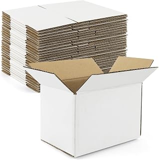 Golden State Art, 6x4x4 Shipping White Boxes, Corrugated Cardboard Box for Small Business, Mailing Gift Box, Candle Packing Box, 28 Pack