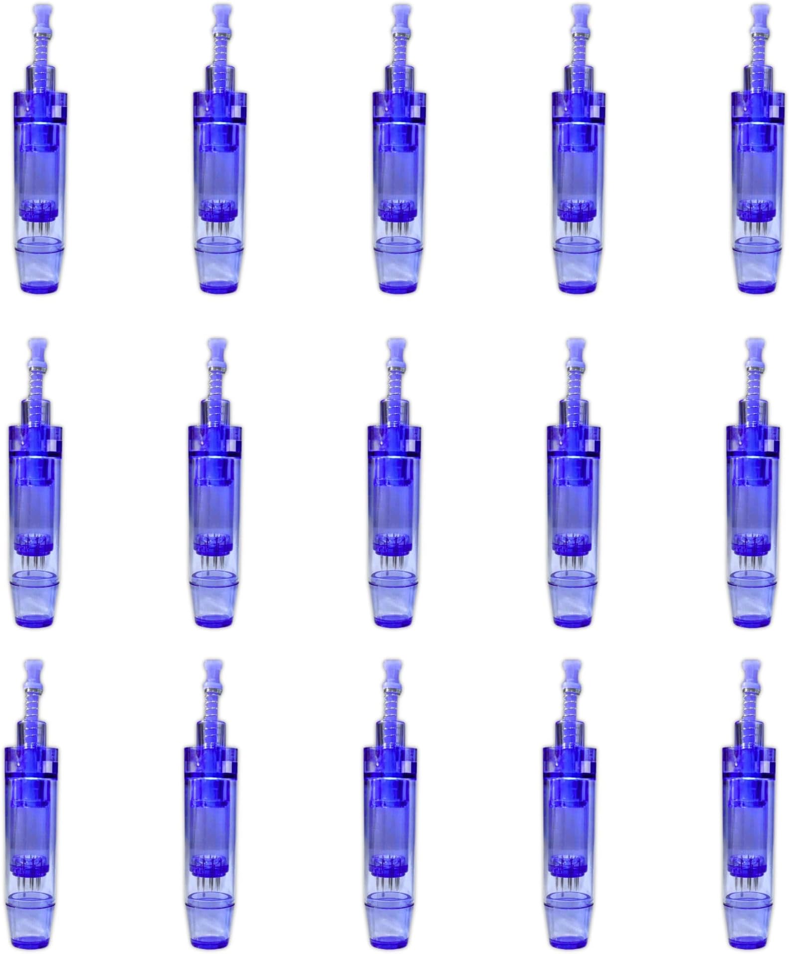 Rechargable Dr.Pen Ultima A1 W Derma Pen Needles Cartridges 12 Pin for Auto Microneedle-Pack Of 15 , Blue