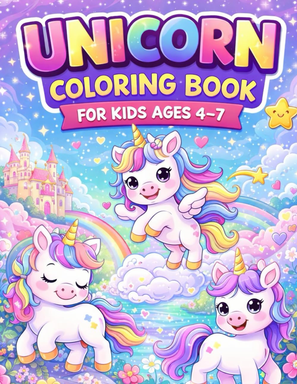 Unicorn Coloring Book for Kids Ages 4–7: Cute, Fun and Magical Unicorn Coloring Pages with Tracing Activities for Creative Kids