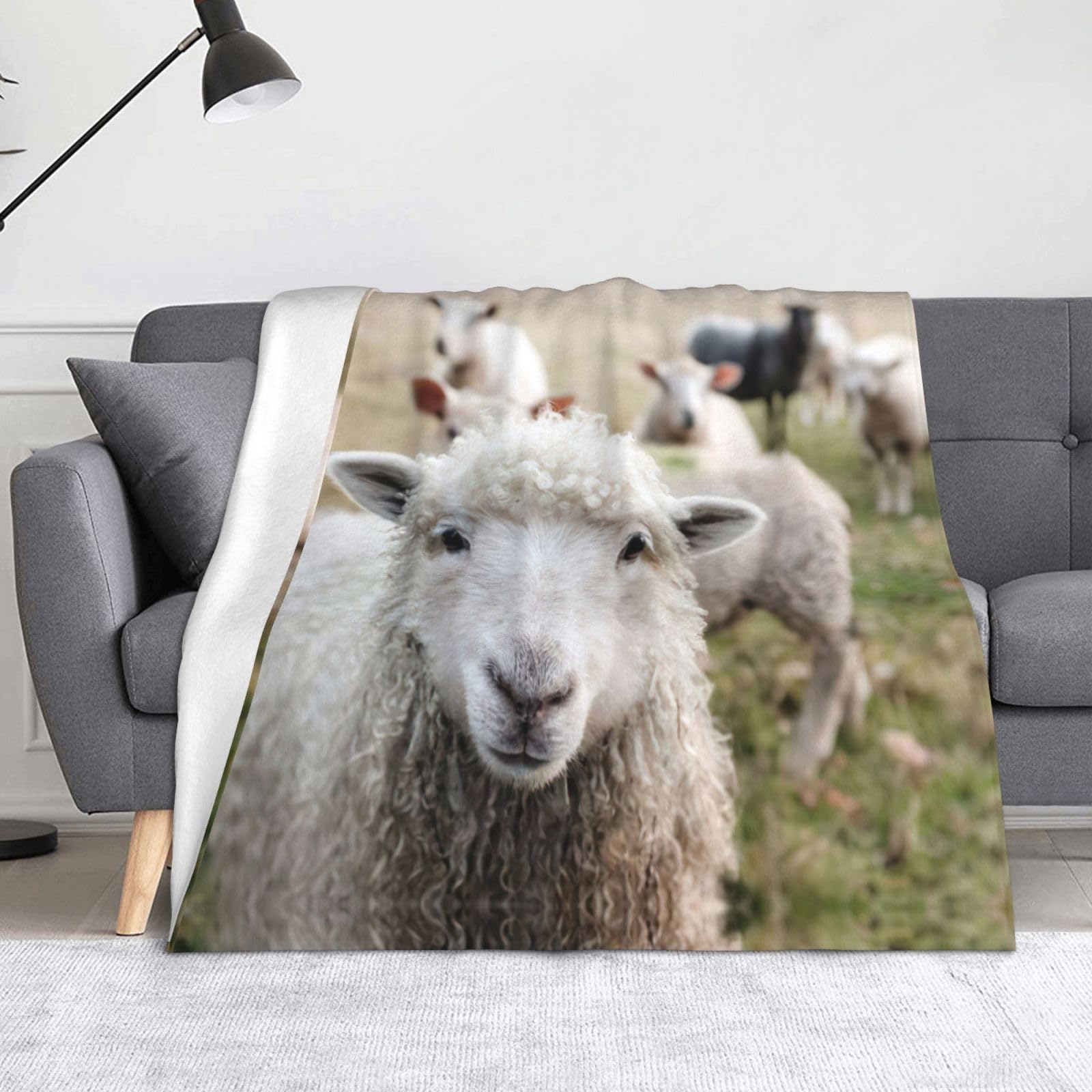 Plaid mouton en flanelle jeté de canapé design pour Halloween