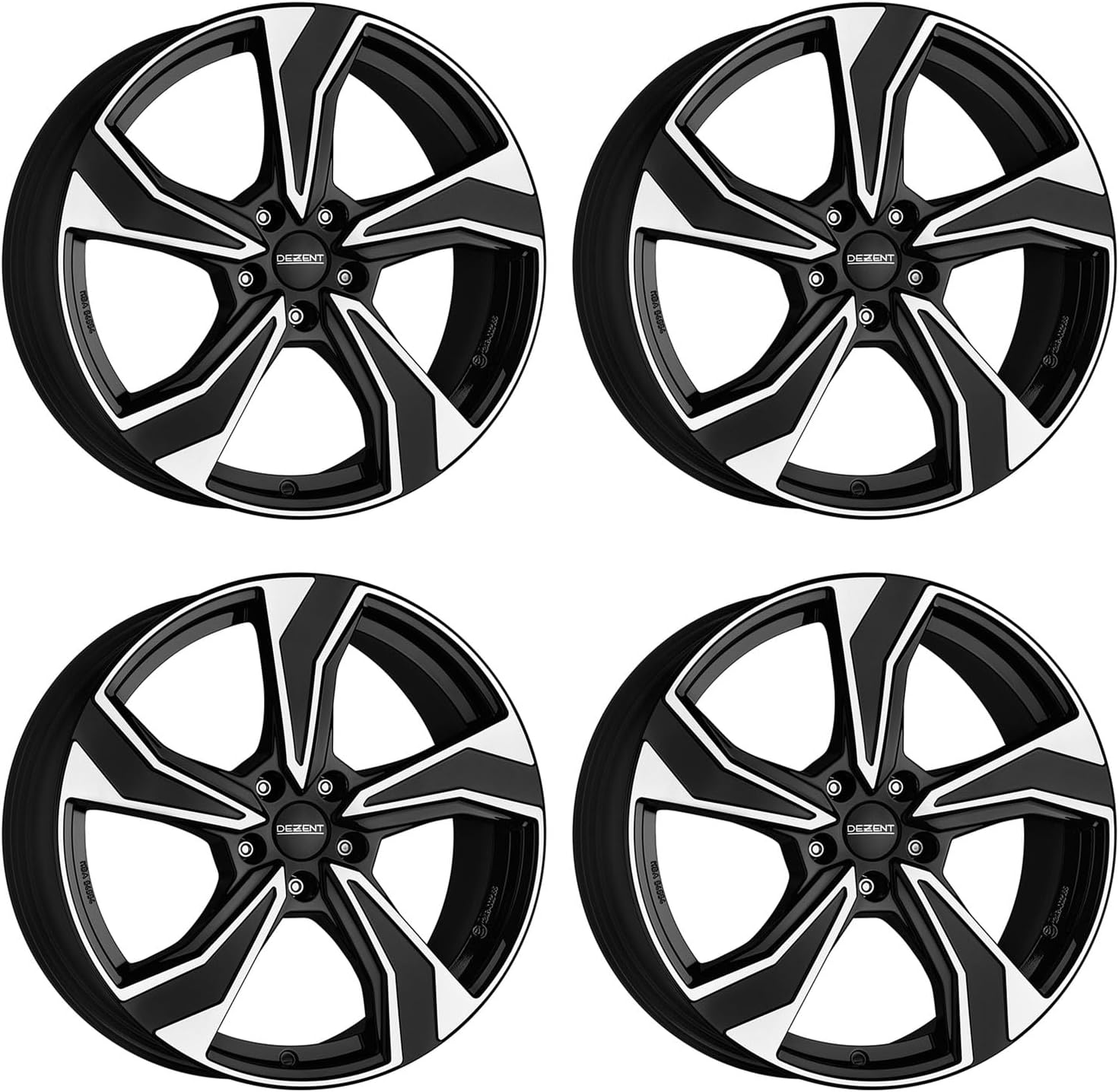4x Dezent alloy rims KB dark 7.5Jx18 ET50 5x108 compatible with Lynk & Co 01