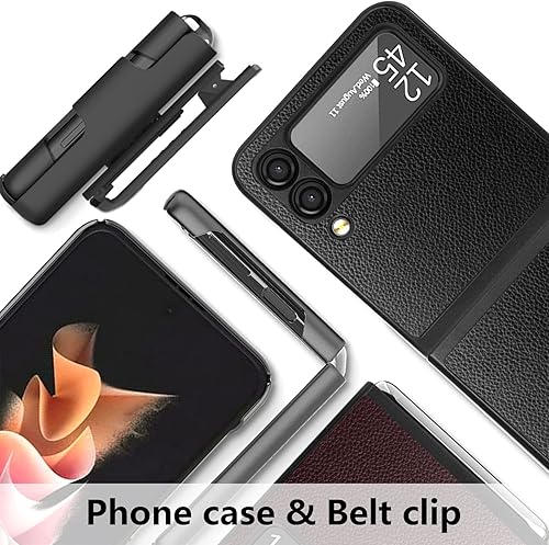 Miniatura 8 de ZCDAYE Funda con clip para cinturón para Samsung Galaxy Z Flip 4, Samsung Z Flip 4 (2022) con funda giratoria para cinturón y soporte integrado,