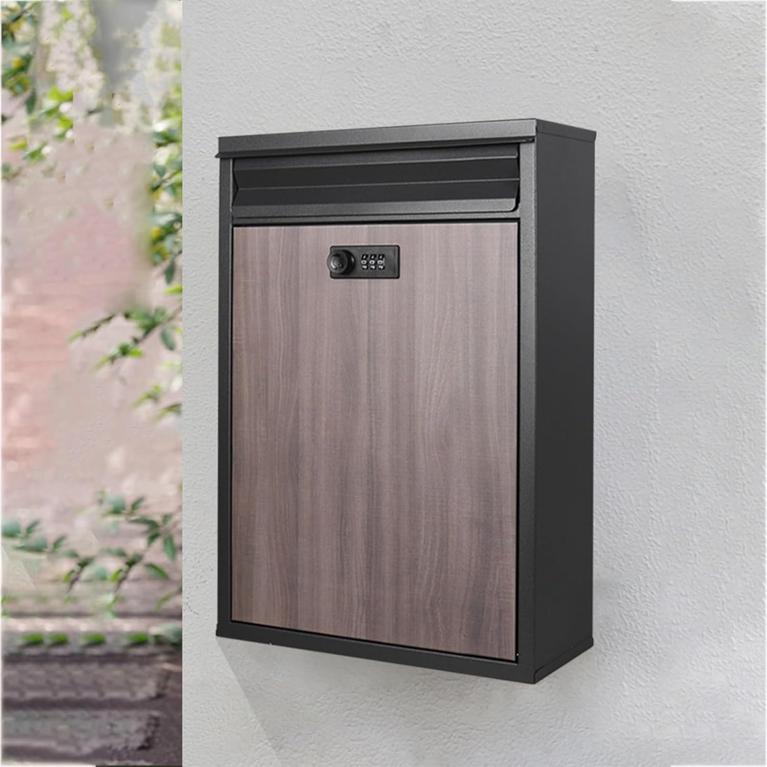 Wall Mount Mailbox Modern Mailbox, Mailbox, Wall Mounted Vertical Mailbox with Combination Lock, Medium Capacity Hanging Secure Postbox for Outside