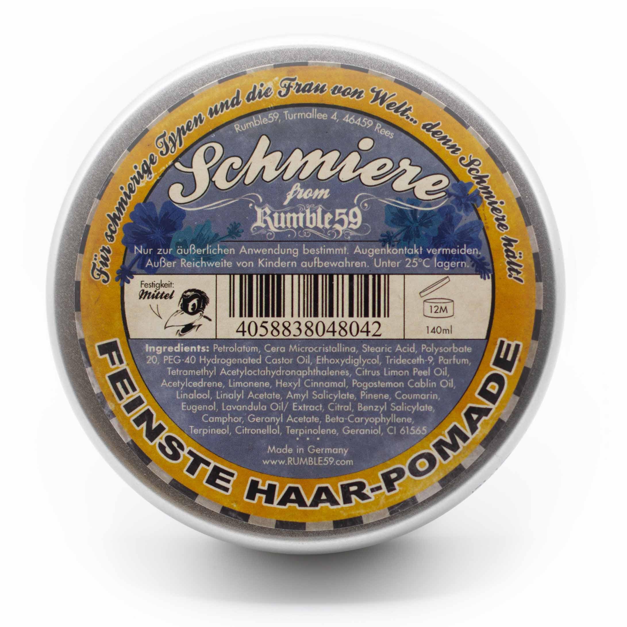 Rumble59 Schmiere Limited Edition – Surfin' Bird – Pomade – Cera per capelli da uomo per capelli medio-forti, cera per capelli da uomo, 140 ml