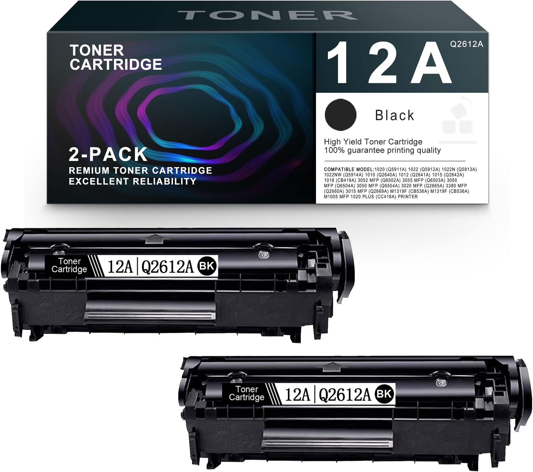 Compatible 12AQ2612A Toner Cartridge Replacement for HP 1020 Q5911A 14.06 x 4.13 x 5.28 LT 12AQ2612A 2PK LT 12AQ2612A 2PK