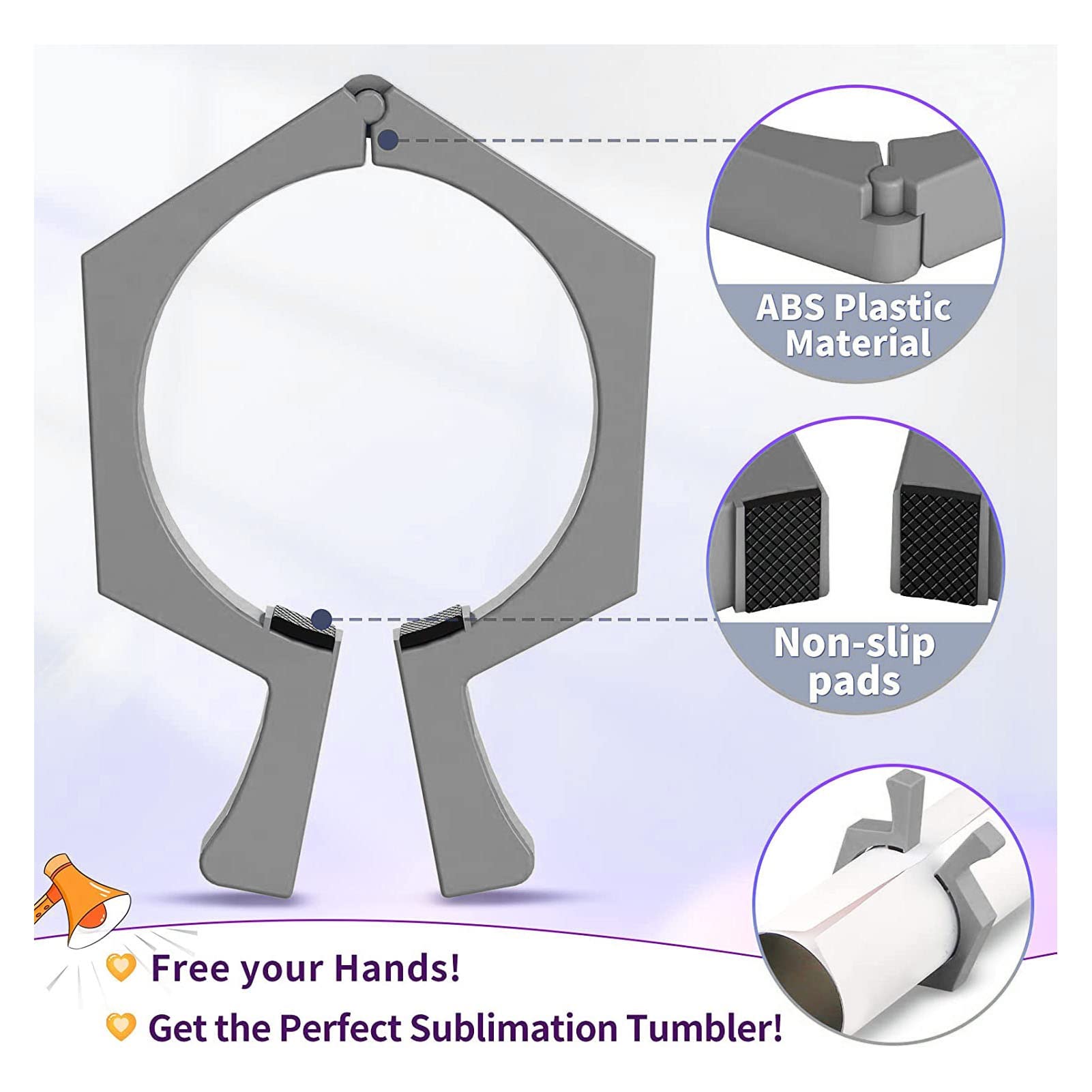 Morsetto Per Sublimazione Tazze 20 Once Monqueen - Con Portabicchieri In Silicone Per Decorazione