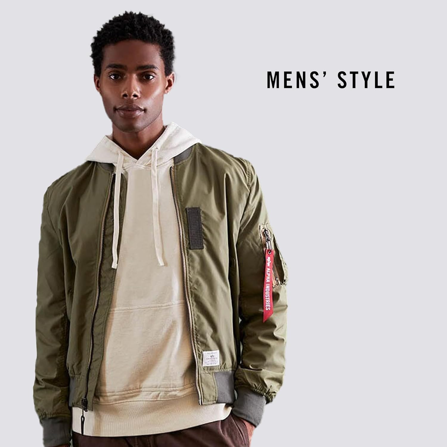 Alpha Industries Men's Ma-1 Skymaster Mid Length Zip Flight Jacket with Pockets