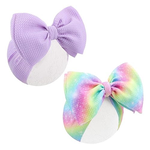 Miniatura 13 de 2 lazos para el pelo con estampado de vaca Moo de 7 pulgadas para bebés, niñas, accesorios de vaquera, diademas para bebés y niñas, lazo rosa