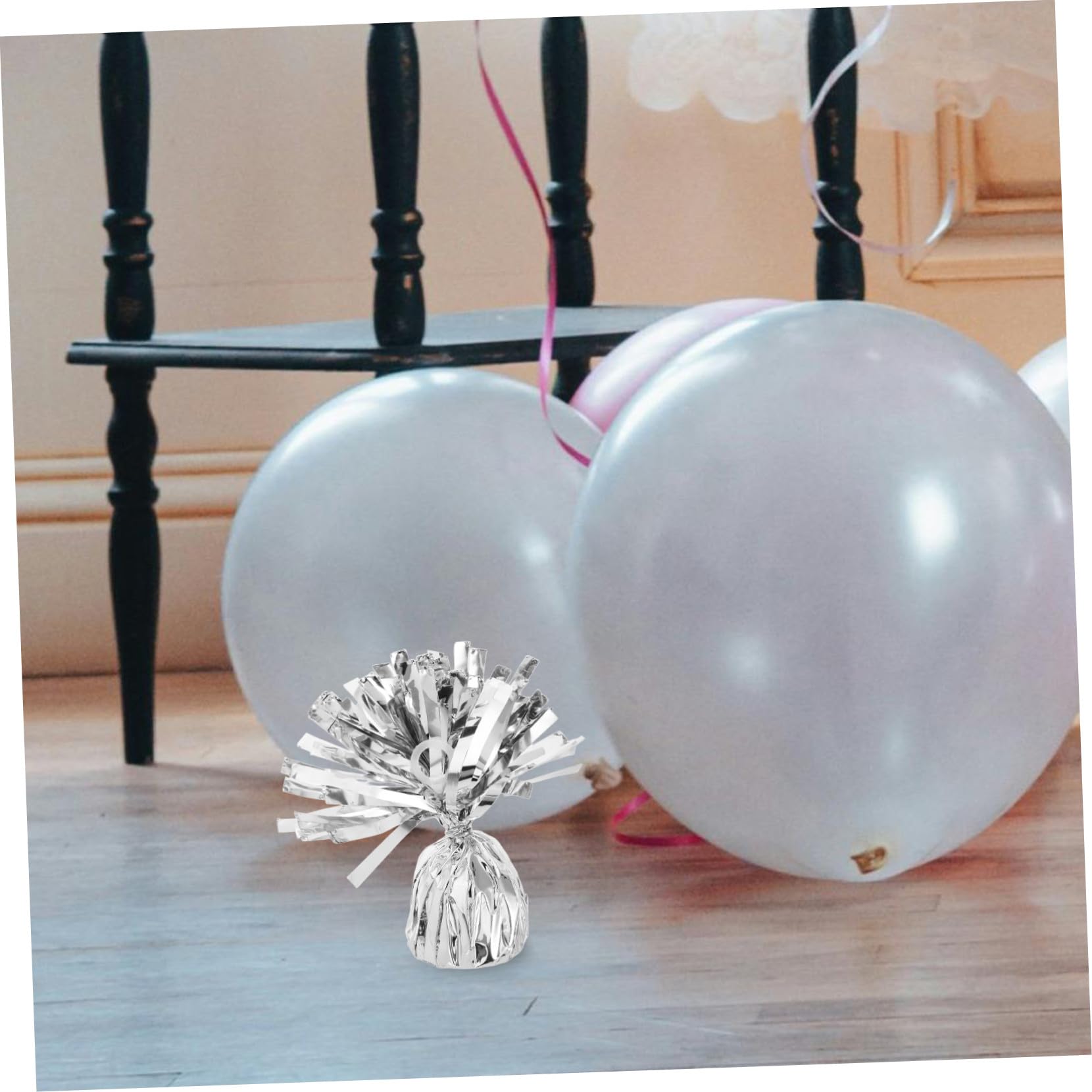 Silberne Zementballongewichte 6 Stück für Hochzeiten und Festivals | Pet und Zement, Elegante Optik, Leicht zu Verwenden, für Festtage und Langfristige Dekoration
