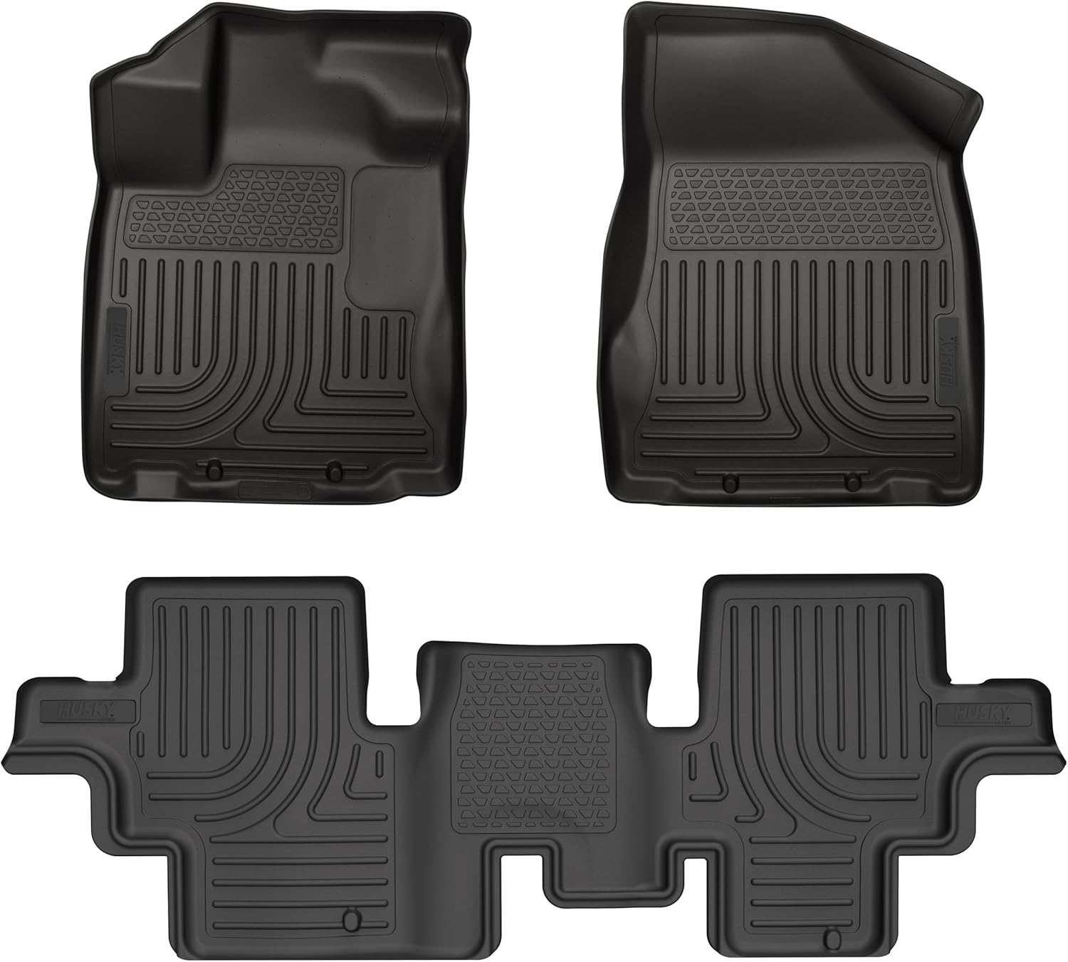 Husky Liners Weatherbeater Floor Mats | Fits 2013-2020 Nissan Pathfinder | Front & 2nd Row, 3-pc Black - 93791